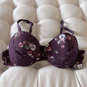 Purple push up bra